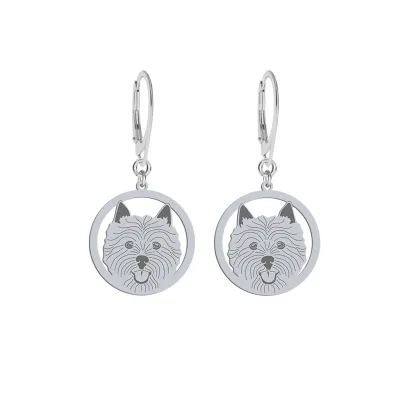 Silver Norwich Terrier earrings, FREE ENGRAVING - MEJK Jewellery