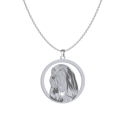Naszyjnik Bearded Collie srebro platynowane pozłacane GRAWER GRATIS - MEJK Jewellery