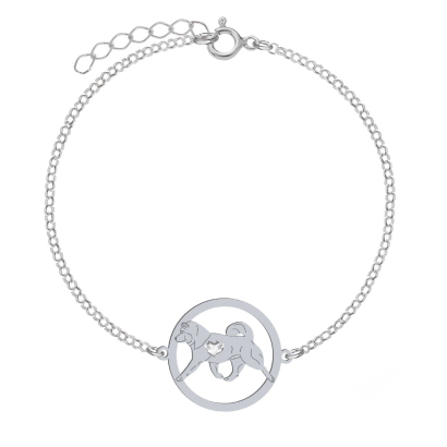 Silver Alaskan Malamute engraved bracelet - MEJK Jewellery