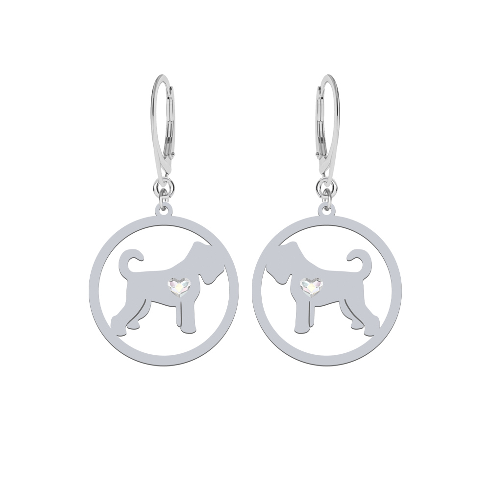 Kolczyki z psem Black Russian Terrier srebro GRAWER GRATIS - MEJK Jewellery