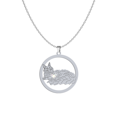 Silver Maine Coon Cat necklace, FREE ENGRAVING - MEJK Jewellery