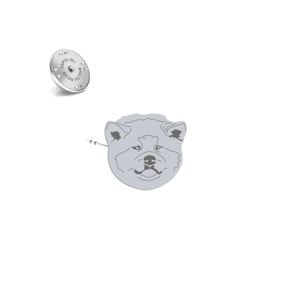 Silver Japanese Akita jewellery pin  - MEJK Jewellery