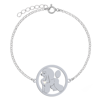Silver Poodle bracelet, FREE ENGRAVING - MEJK Jewellery