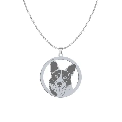 SilverWelsh corgi cardigan  engraved necklace - MEJK Jewellery