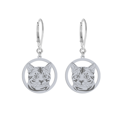 Silver Bengal Cat earrings, FREE ENGRAVING - MEJK Jewellery