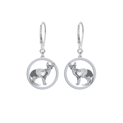 Silver Sphynx Cat earrings, FREE ENGRAVING - MEJK Jewellery