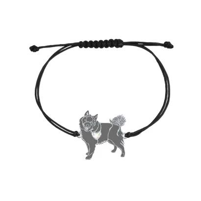 Silver Schipperke string bracelet, FREE ENGRAVING - MEJK Jewellery