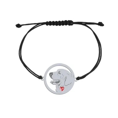 Silver Tarta Shepherd Dog bracelet with a heart, FREE ENGRAVING - MEJK Jewellery