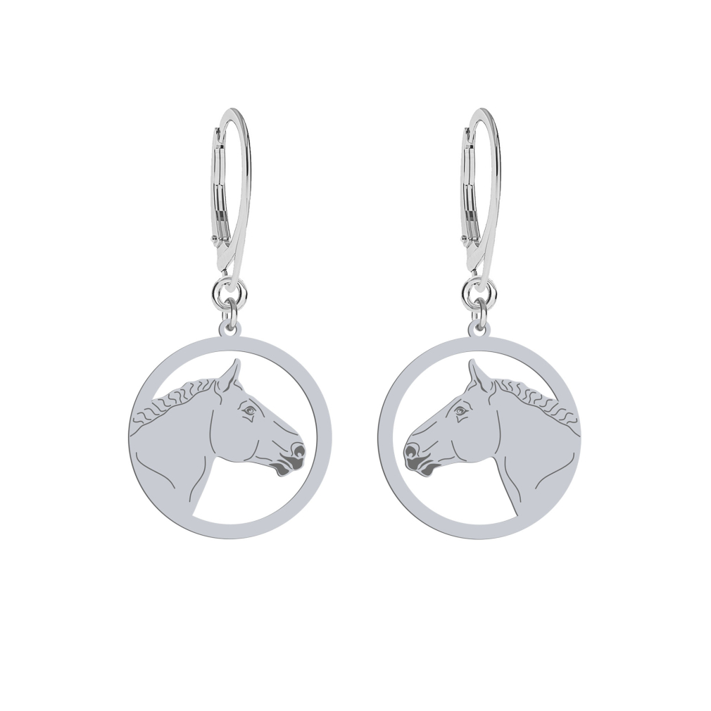 Silver Belgian Horse earrings, FREE ENGRAVING - MEJK Jewellery