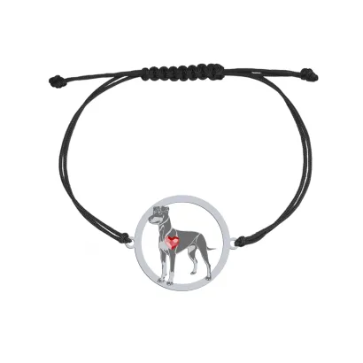 Silver Manchester terrier engraved bracelet with a heart - MEJK Jewellery