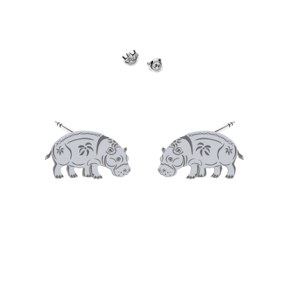 Kolczyki Srebrne z Hipopotamem - MEJK Jewellery