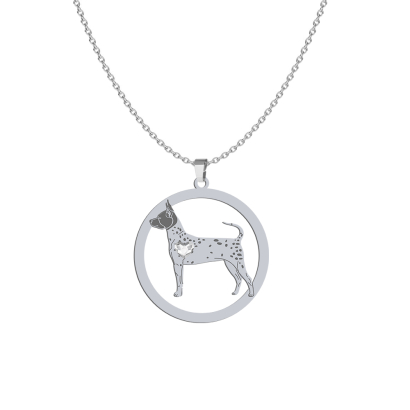 Silver American Hairless Terrier engraved necklace - MEJK Jewellery