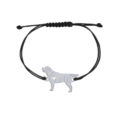 Bransoletka Labrador Retriever srebro platynowane pozłacane sznurek GRAWER GRATIS - MEJK Jewellery