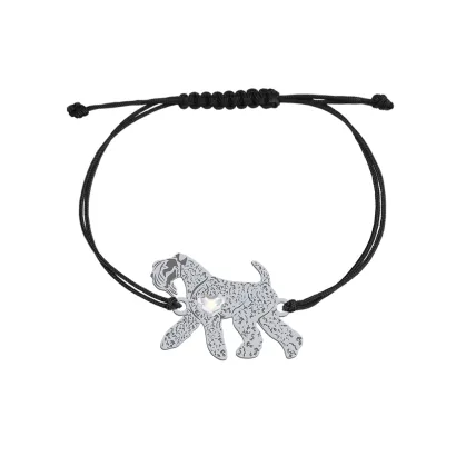 Silver Kerry Blue Terrier string bracelet, FREE ENGRAVING - MEJK Jewellery
