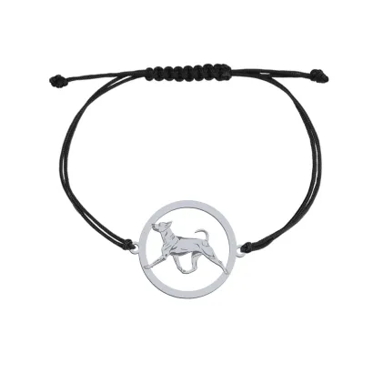 Silver Thai Ridgeback  engraved string bracelet - MEJK Jewellery
