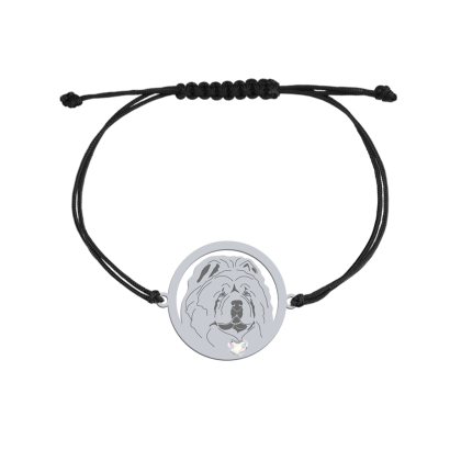 Silver Chow chow string bracelet, FREE ENGRAVING - MEJK Jewellery