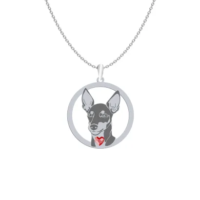 Silver English Toy Terrier engraved necklace - MEJK Jewellery