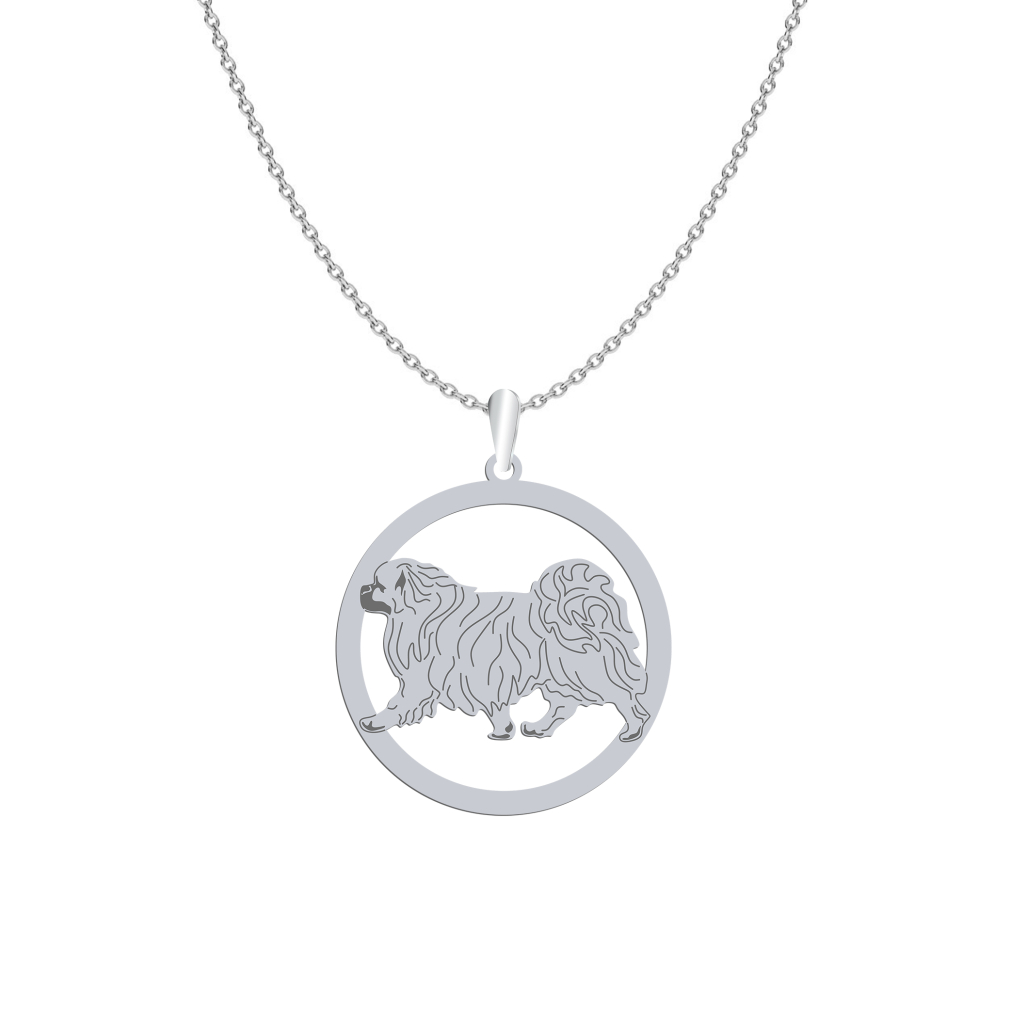 Silver Tibetan Spaniel engraved necklace - MEJK Jewellery