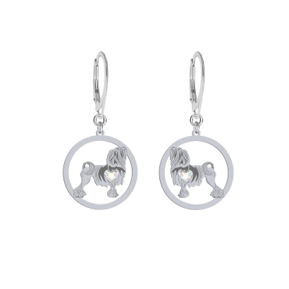 Silver Lowchen engraved earrings - MEJK Jewellery