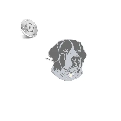 Silver Landseer pin with a heart - MEJK Jewellery