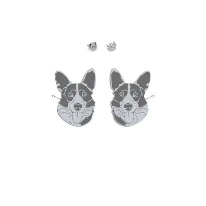 Silver Welsh corgi cardigan  earrings - MEJK Jewellery