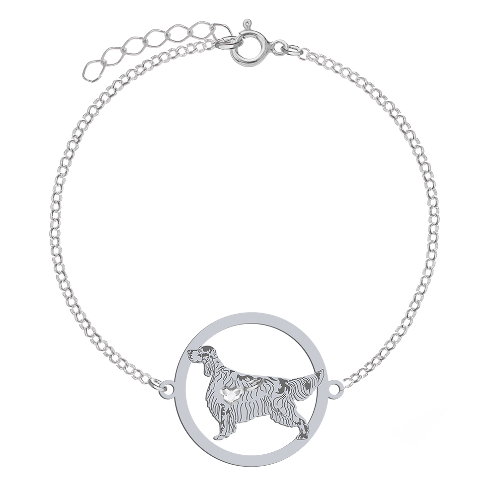 Silver English Setter bracelet, FREE ENGRAVING - MEJK Jewellery