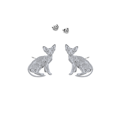 Silver Devon Rex Cat earrings - MEJK Jewellery