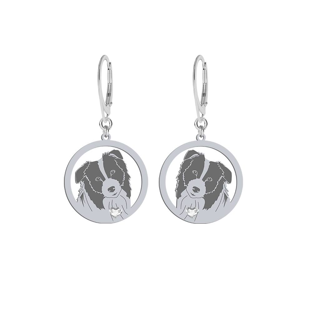 Silver Border Collie earrings, FREE ENGRAVING - MEJK Jewellery