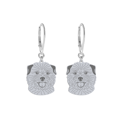 Silver Norfolk terrier engraved earrings - MEJK Jewellery
