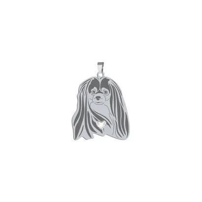 Zawieszka z psem Spaniel Kontynentalny Miniaturowy srebro GRAWER GRATIS - MEJK Jewellery
