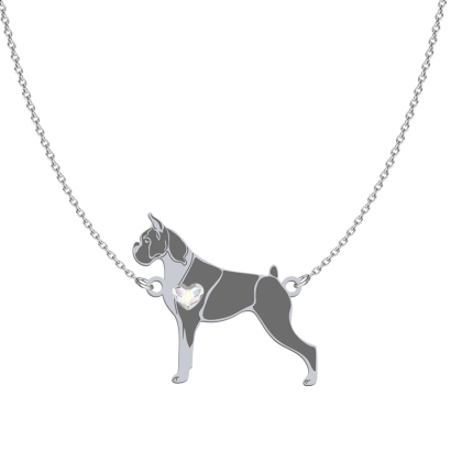 Silver German Boxer engraved necklace - MEJK Jewellery
