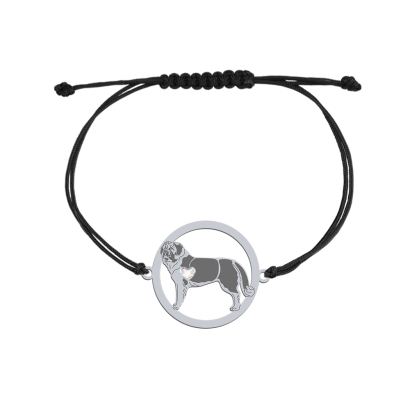 Silver Moscow Watchdog string bracelet, FREE ENGRAVING - MEJK Jewellery