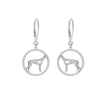 Kolczyki z psem Greyhound srebro GRAWER GRATIS - MEJK Jewellery