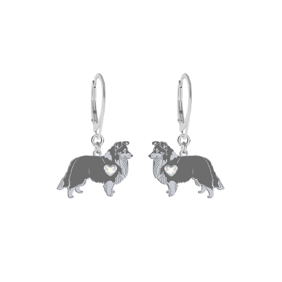 Silver Sheltie earrings, FREE ENGRAVING - MEJK Jewellery