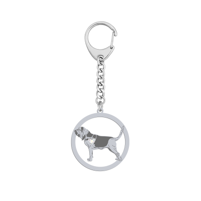 Silver Bloodhound keyring, FREE ENGRAVING - MEJK Jewellery