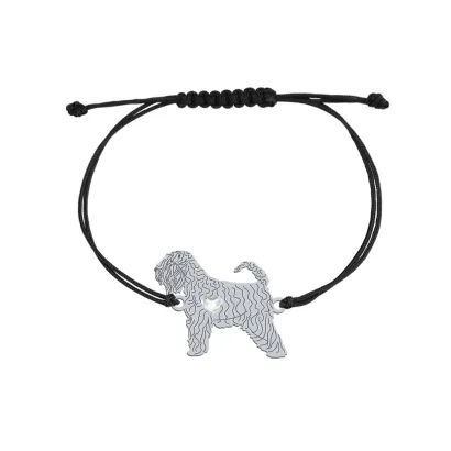 Silver Irish Soft-coated Wheaten Terrier string bracelet, FREE ENGRAVING - MEJK Jewellery