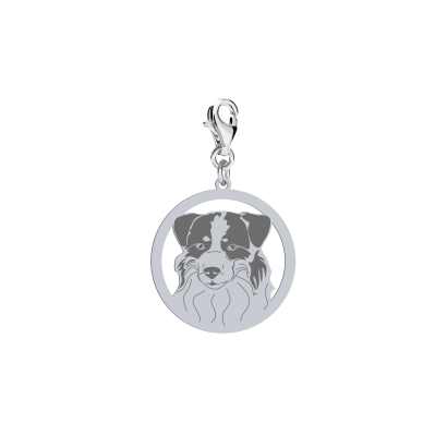 Silver Mini Aussie Shepherd engraved charms - MEJK Jewellery