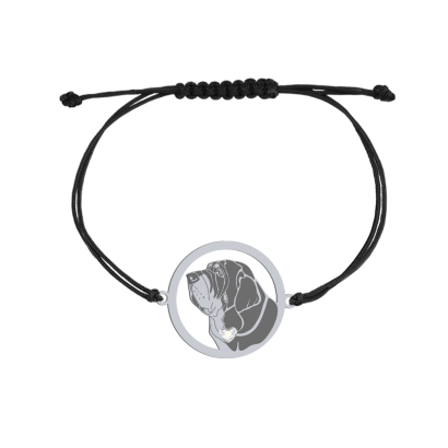 Silver Spanish Mastiff string bracelet, FREE ENGRAVING - MEJK Jewellery
