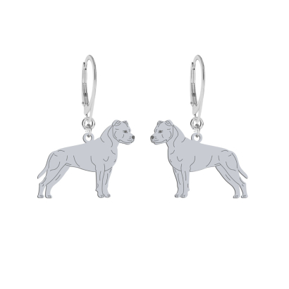 Kolczyki Amstaff American Staffordshire Terrier srebro GRAWER GRATIS - MEJK Jewellery