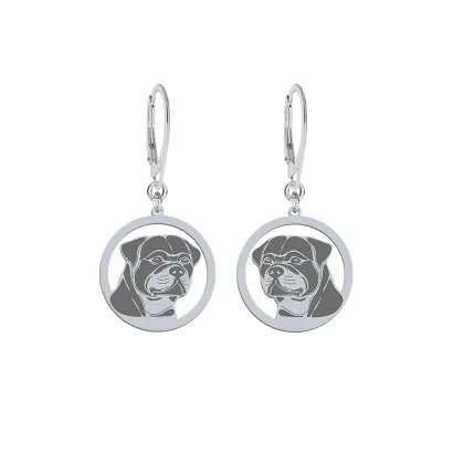 Silver Rottweiler earrings, FREE ENGRAVING - MEJK Jewellery