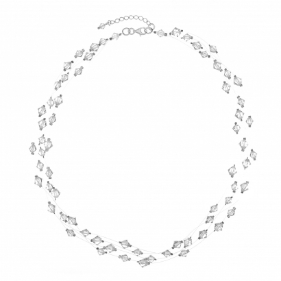 Naszyjnik ślubny z kryształami srebro