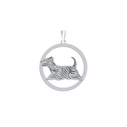 Silver Australian Silky Terrier engraved pendant - MEJK Jewellery