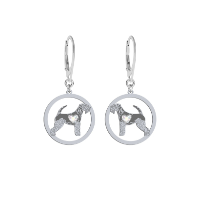 Silver Lakeland Terrier engraved earrings - MEJK Jewellery