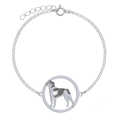 Bransoletka z psem sercem Brazilian Terrier srebro - MEJK Jewellery