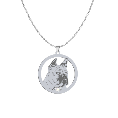 Silver Chongqing Dog engraved necklace with a heart - MEJK Jewellery