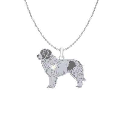 Naszyjnik z psem Landseer srebro GRAWER GRATIS - MEJK Jewellery