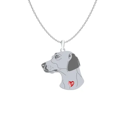 Silver Beagle harrier engraved necklace with a heart - MEJK Jewellery