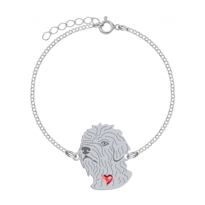 Silver Irish glen of imaal terrier engraved bracelet with a heart - MEJK Jewellery