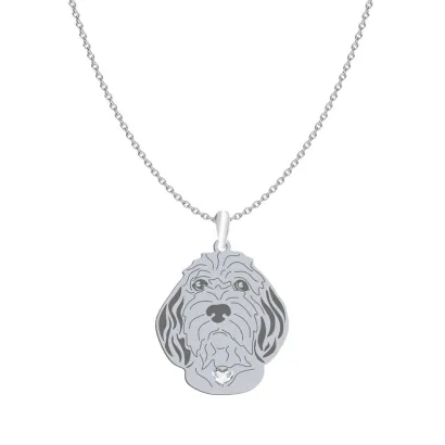 Naszyjnik z psem grawerem sercem Petit Basset Griffon Vendéen srebro - MEJK Jewellery