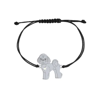 Shih tzu engraved string bracelet - MEJK Jewellery